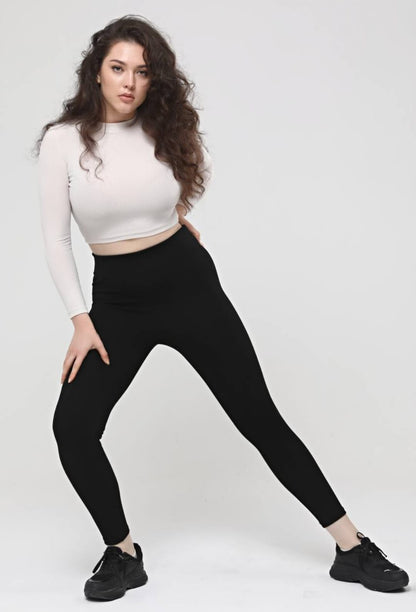 Legging Effen elastische taille | Zwart