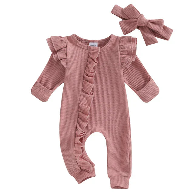 Ruffle Babypak – Zachte Jumpsuit met Speelse Details