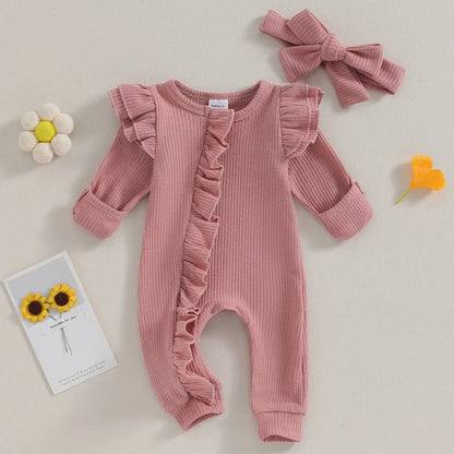 Ruffle Babypak – Zachte Jumpsuit met Speelse Details